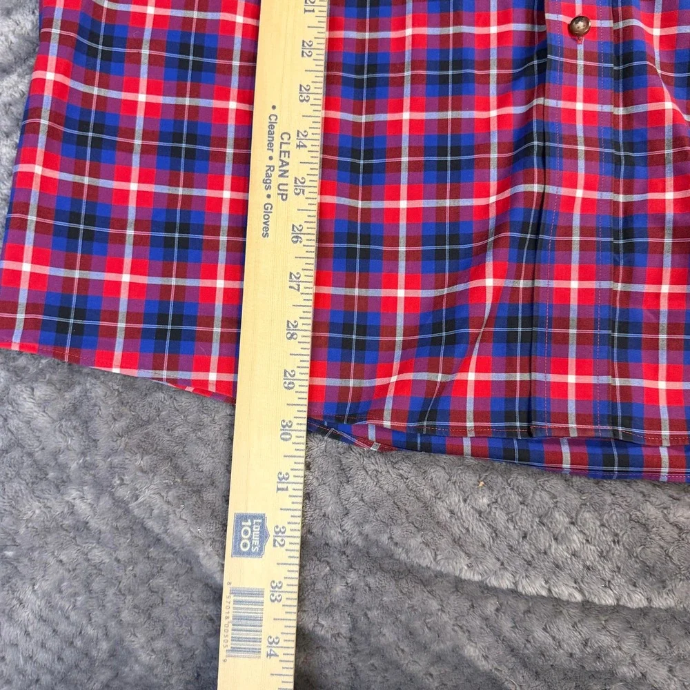 Banana Republic Grant Fit Shirt Mens Large Blue Purple Plaid Long Sleeve Button
